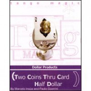 Монета проходит через карту и стекло | Two Coins Thru Card Half Dollar by Tango